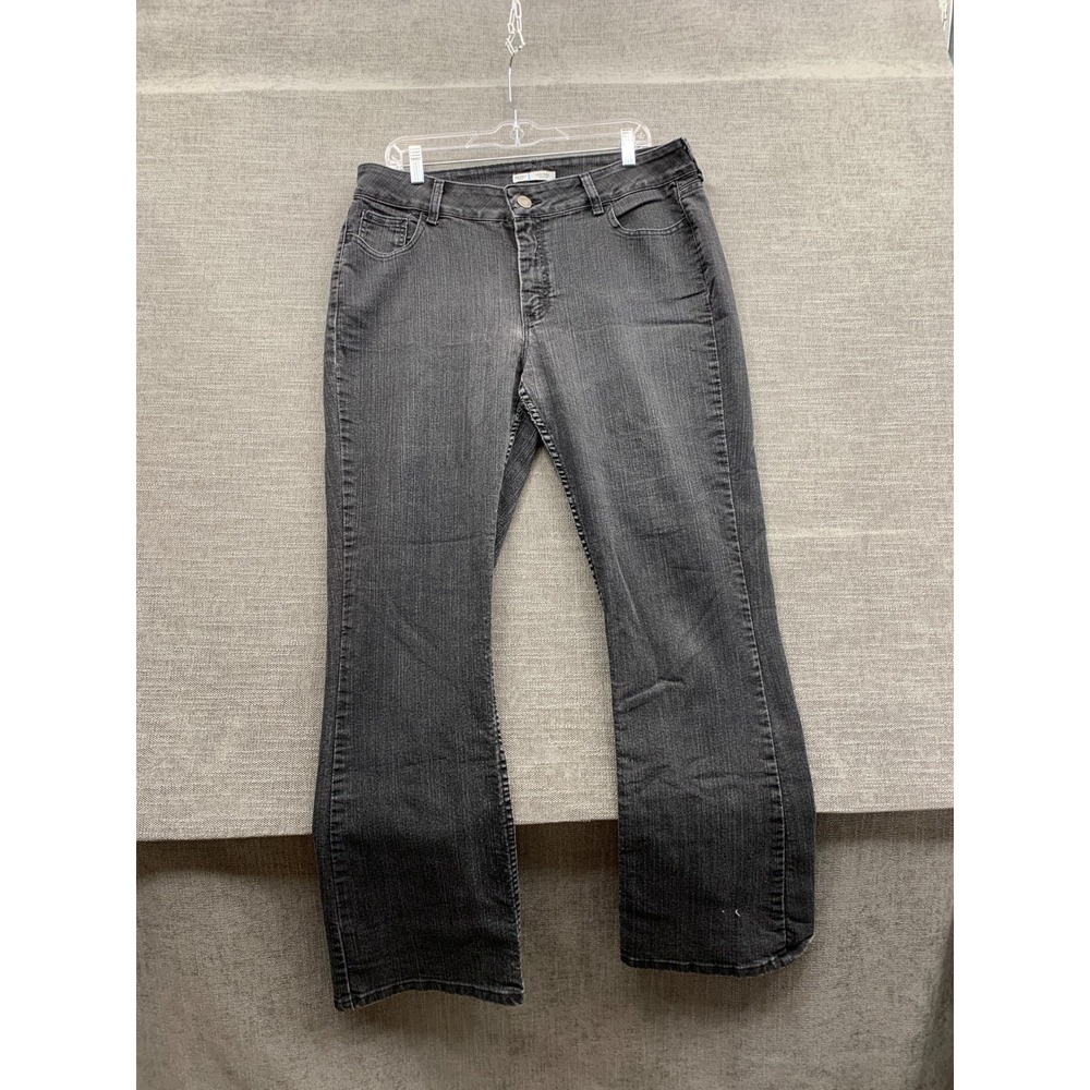 Riders By Lee Jeans Women 16M Black Denim Stretch Mid Rise 5 Pockets Bootcut Leg